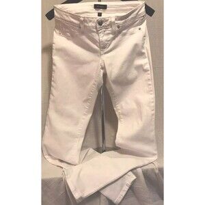 Bebe Wm Jeans White Stretch Denim Bodycon Designer 27" waist 32" inseam
